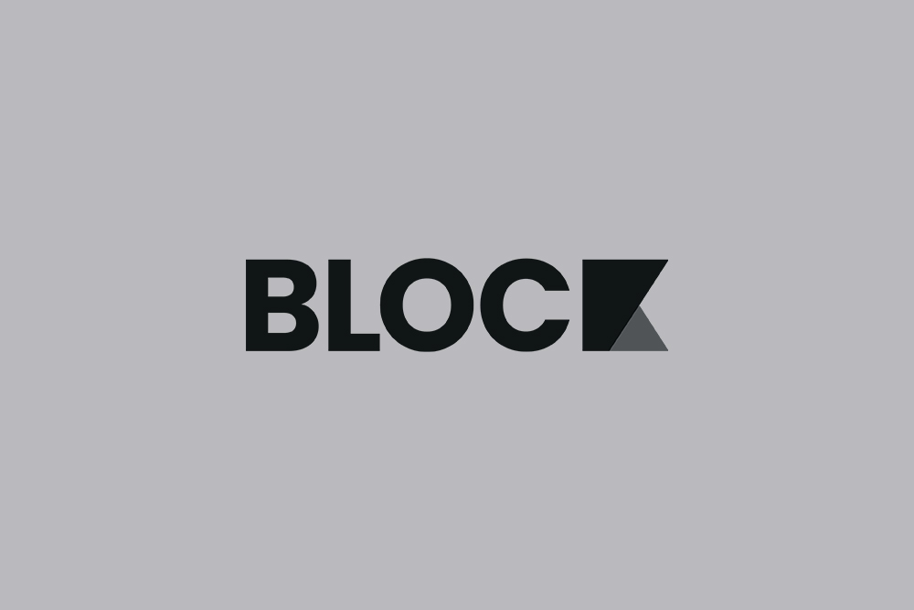 Black Block logo on grey background